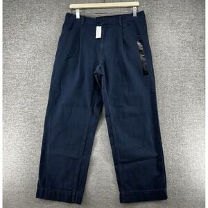 Banana Republic Wide Leg Pleated Pants Women Size Small Blue Elastic Waist NEW